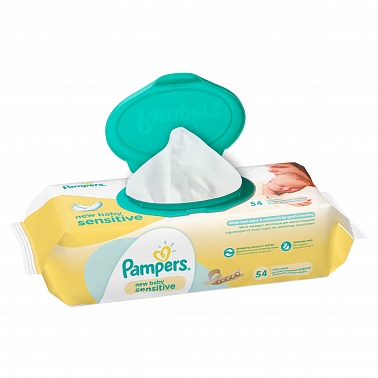 Влажные салфетки Pampers New Baby Sensitive 54шт