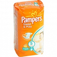 Подгузники PAMPERS Sleep & Play Junior, 11-18 кг, Стандартная Упаковка 11 шт., р.5