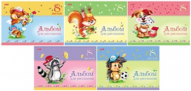 Альбом д/рисования 8А4В Лохматики, на скобе 8л 046630 Альбом д/рисования 8А4В Лохматики, на скобе 8л 046630