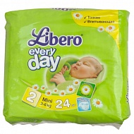 Подгузники LIBERO Everyday Mini 3-6 кг, стандартная упаковка, 24 шт