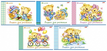 Альбом для рисования 16л А4 на скобе Медвежата 16А4B 027439 Альбом для рисования 16л А4 на скобе Медвежата 16А4B 027439