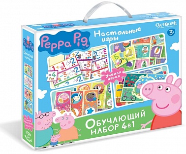 Оригами Наст. игра 4в1 01973 Азбука. Считалочка. Времена года. Прятки. Peppa Pig