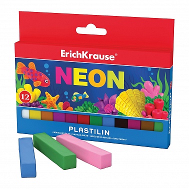Пластилин Neon 12 цветов/180г 37275