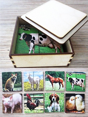 ИП Монжаев Деревянные Картинки половинки А010 8 картинок ИП Монжаев Деревянные Картинки половинки А010 8 картинок