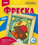 Фреска (цветной песок) Картина из песка. "Ёжик с  яблоком" Кп-037