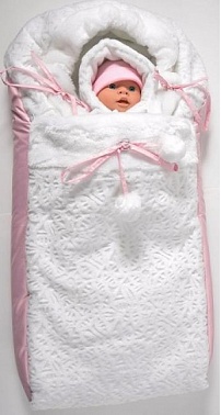 Конверт меховой "Снежинка" с шапочкой