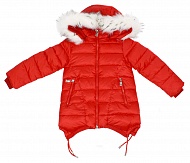 Пальто зима д/д р.128 красный H-1119 Levin Force