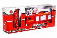 Набор игровой пожарных, пожарная машина(свет,звук) + фигурка пожарного с подвижными конечностями(10с