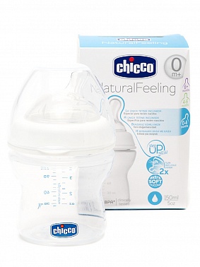 Бутылочка Natural Feeling,0мес.+,сил.соска с наклоном и флексорами,150мл. 310205013 Chicco