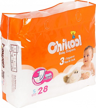 Подгузники Chikool S до 7кг (28шт) Подгузники Chikool S до 7кг (28шт)