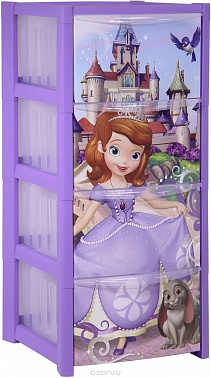 Комод пласт М 2792-Д Disney (4 ящика) лиловый