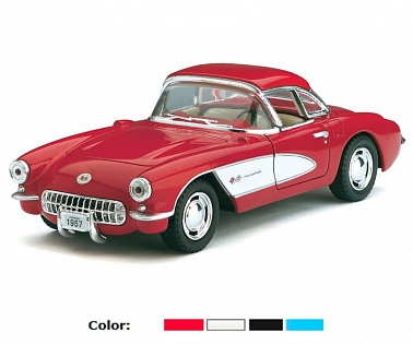 Мод. маш. KINSMART КТ5316D "Chevrolet Corvette 1957" инерция (1/12шт.) 1:34 б/к