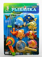 Рыбалка удочка свет завод рыбки+сачок 2165А н/к ТМ Коробейники