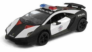 Мод. маш. KINSMART KT5359DP "Lamborghini Police Sesto Elemento" инерция 1:40 б/к