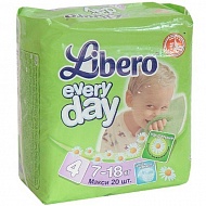 Подгузники LIBERO Everyday Maxi 7-18 кг, (стандартная упаковка), 20 шт