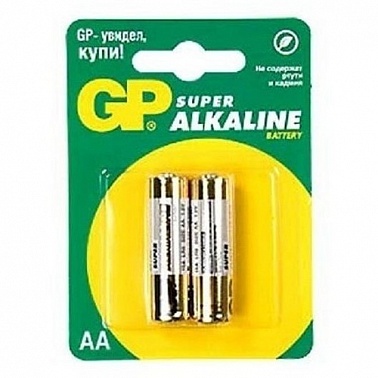 Батарейки алкалиновые "GP Super AA", 2 шт, GP BATTERIES