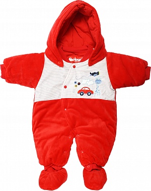 Комбинезон велюр д/м р.74 красный B529F Geburt*