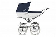 Детская коляска люлька для новорожденных Silver Cross Kensington White/Navy
