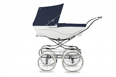 Детская коляска люлька для новорожденных Silver Cross Kensington White/Navy