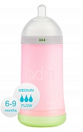 Детская бутылочка Adiri NxGen Medium Flow Pink, 6-9 мес., 281 мл.