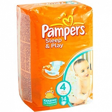 Подгузники PAMPERS Sleep & Play Maxi, 7-14 кг, Стандартная Упаковка 14 шт., р.4