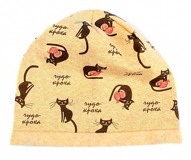 Шапка д/д р.46-48 желтый  PF-276 Киски КРОХА