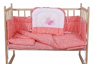 Комплект в кроватку 6пр без балдахина розовый Кроха Ш4035/0