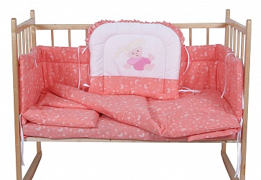 Комплект в кроватку 6пр без балдахина розовый Кроха Ш4035/0