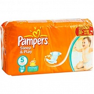 Подгузники PAMPERS Sleep & Play Junior (11-18 кг) Джамбо Упаковка 58 шт., р.5