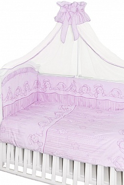 Комплект в кроватку 7пр Зая-Зая розовый 1236 ЗГ